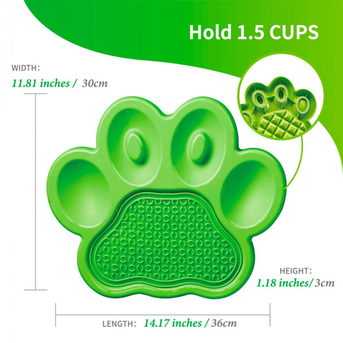 Alfombra De Lamer Petdreamhouse Paw 2 En 1 Verde Alimentador Lento Y Almohadilla